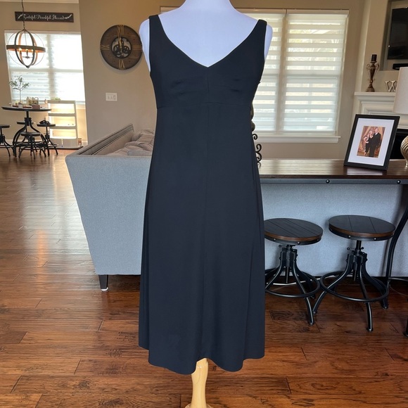 J. Crew Dresses & Skirts - Y2K J.Crew Black Midi Dress V-Front & Back size 6 8 M Fit & Flare